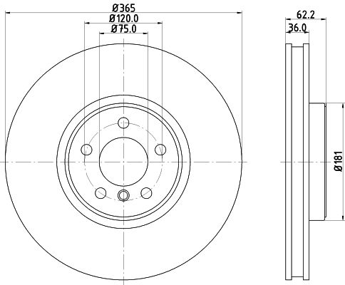 HELLA Тормозной диск 8DD 355 121-451