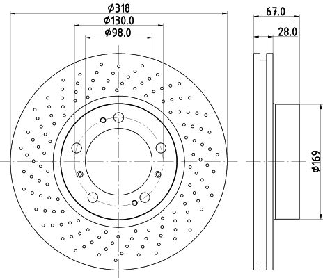 HELLA Тормозной диск 8DD 355 121-871