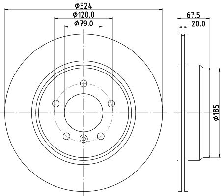 HELLA Тормозной диск 8DD 355 122-041