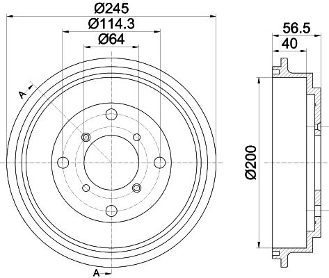 HELLA Тормозной барабан 8DT 355 301-001