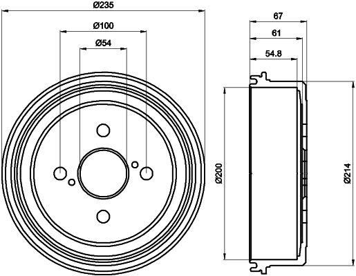 HELLA Тормозной барабан 8DT 355 302-161