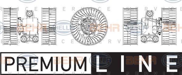 HELLA Вентилятор салона 8EW 009 158-171