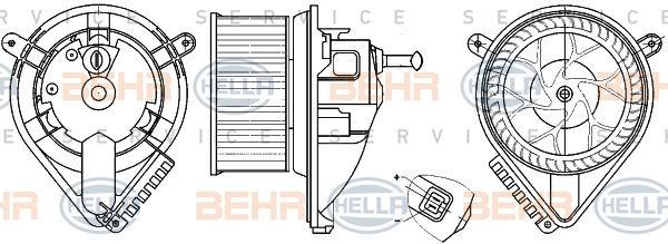 HELLA Вентилятор салона 8EW 351 304-021