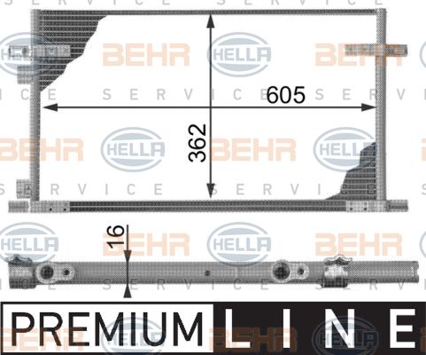 HELLA Конденсатор, кондиционер 8FC 351 300-011