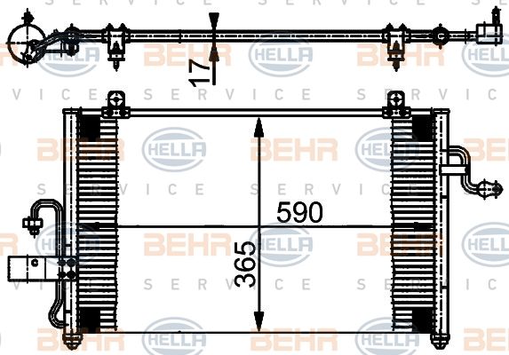 HELLA Конденсатор, кондиционер 8FC 351 302-051