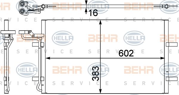 HELLA Конденсатор, кондиционер 8FC 351 302-571