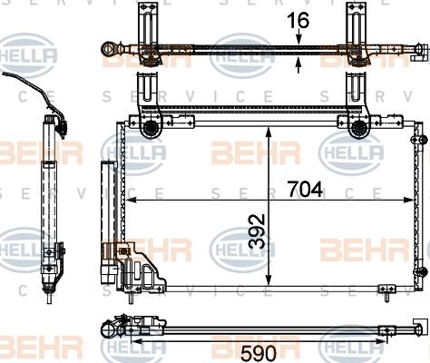 HELLA Конденсатор, кондиционер 8FC 351 303-761