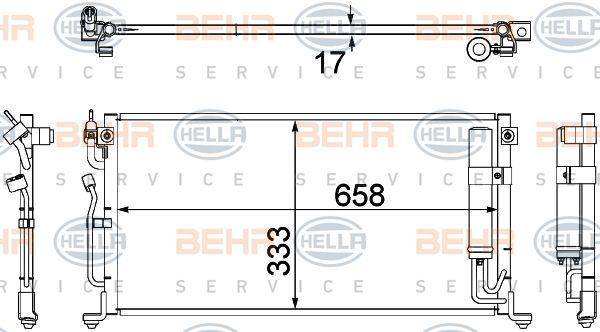 HELLA Конденсатор, кондиционер 8FC 351 304-441