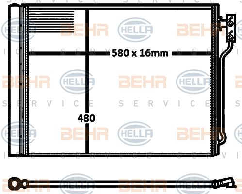 HELLA Конденсатор, кондиционер 8FC 351 316-611