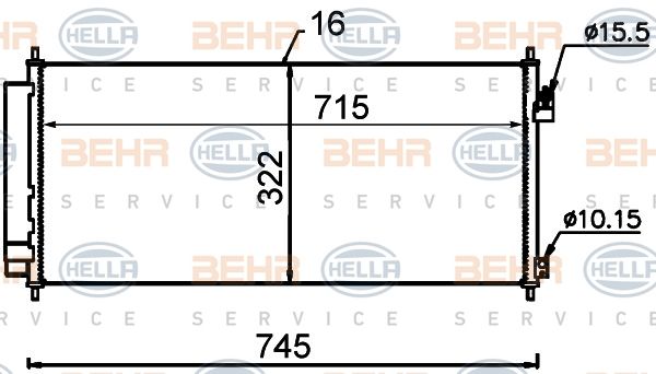 HELLA Конденсатор, кондиционер 8FC 351 318-571