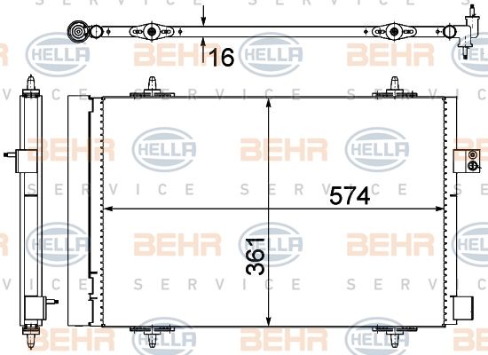 HELLA Конденсатор, кондиционер 8FC 351 319-451