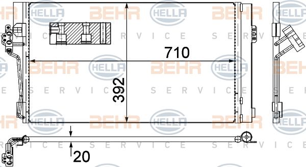 HELLA Конденсатор, кондиционер 8FC 351 343-014