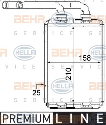 HELLA Теплообменник, отопление салона 8FH 351 313-321