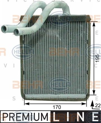 HELLA Теплообменник, отопление салона 8FH 351 315-321