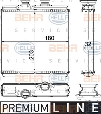 HELLA Теплообменник, отопление салона 8FH 351 315-411