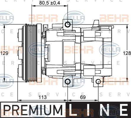 HELLA Компрессор, кондиционер 8FK 351 113-241