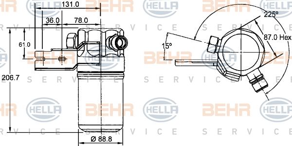 HELLA Осушитель, кондиционер 8FT 351 192-391