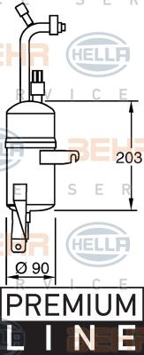 HELLA Осушитель, кондиционер 8FT 351 335-131