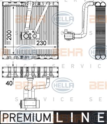 HELLA Испаритель, кондиционер 8FV 351 330-711