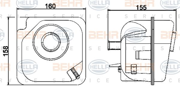 HELLA Компенсационный бак, охлаждающая жидкость 8MA 376 702-534