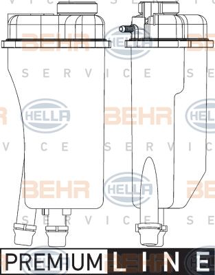 HELLA Компенсационный бак, охлаждающая жидкость 8MA 376 731-501