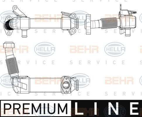 HELLA Радиатор, рециркуляция ОГ 8ME 376 747-091