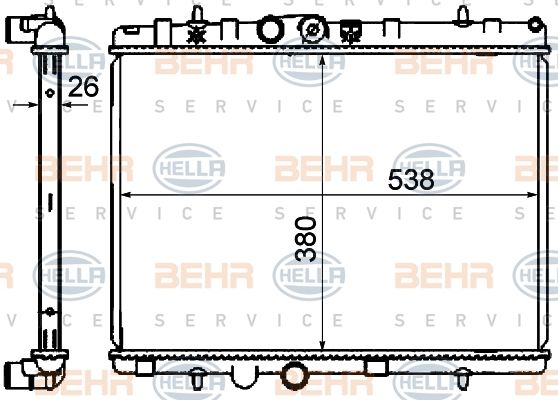 HELLA Radiaator,mootorijahutus 8MK 376 700-231