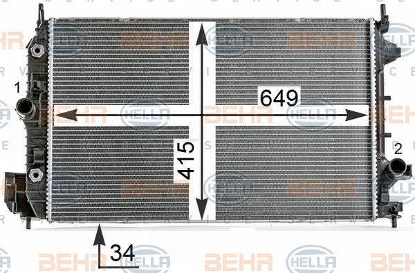 HELLA Radiaator,mootorijahutus 8MK 376 700-271