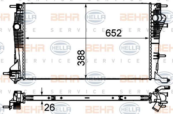 HELLA Radiaator,mootorijahutus 8MK 376 700-391