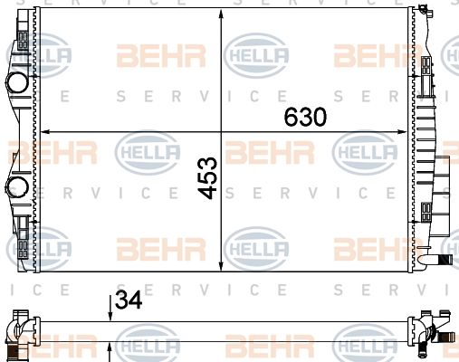 HELLA Radiaator,mootorijahutus 8MK 376 700-405