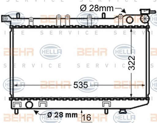 HELLA Radiaator,mootorijahutus 8MK 376 704-691