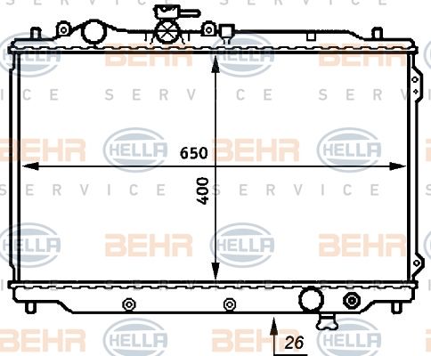 HELLA Radiaator,mootorijahutus 8MK 376 706-711