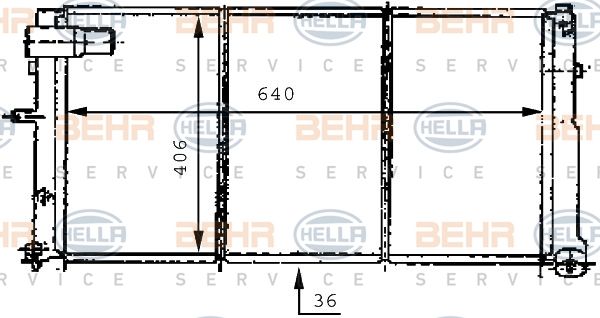 HELLA Radiaator,mootorijahutus 8MK 376 707-211