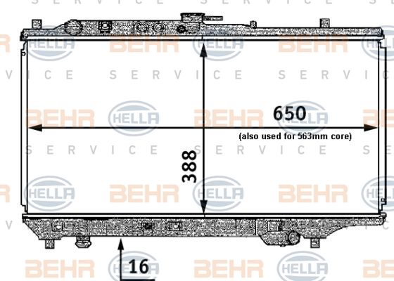 HELLA Radiaator,mootorijahutus 8MK 376 707-411