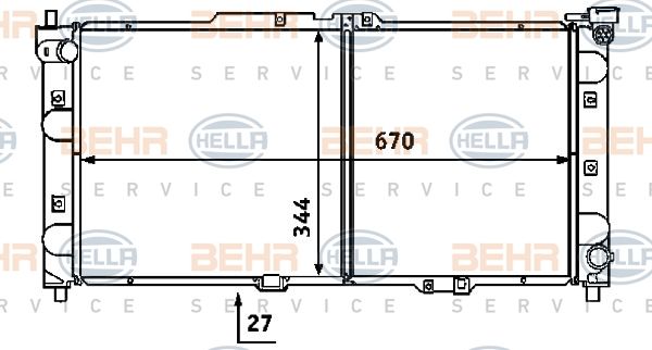 HELLA Radiaator,mootorijahutus 8MK 376 707-461