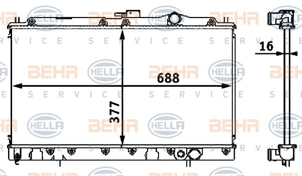 HELLA Radiaator,mootorijahutus 8MK 376 708-111