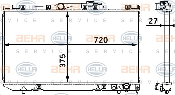 HELLA Radiaator,mootorijahutus 8MK 376 708-121