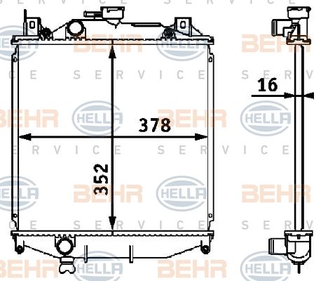 HELLA Radiaator,mootorijahutus 8MK 376 708-201