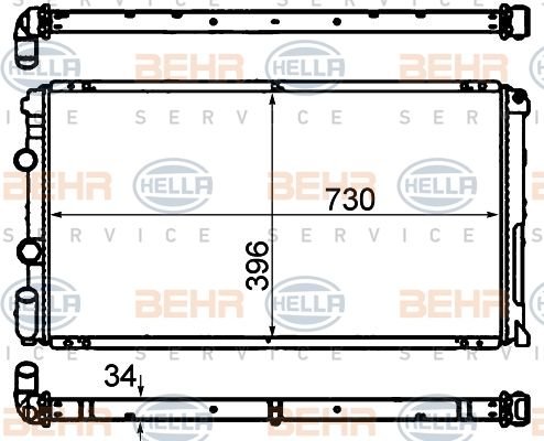 HELLA Radiaator,mootorijahutus 8MK 376 708-451