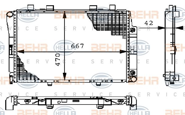 HELLA Radiaator,mootorijahutus 8MK 376 711-161