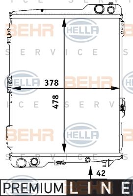 HELLA Радиатор, охлаждение двигателя 8MK 376 711-281