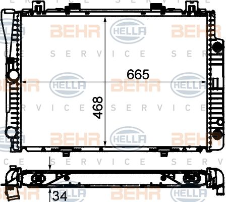 HELLA Radiaator,mootorijahutus 8MK 376 712-204