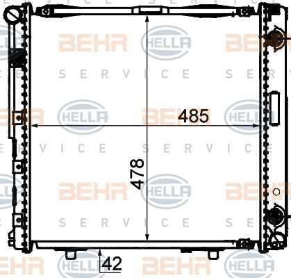 HELLA Radiaator,mootorijahutus 8MK 376 712-444