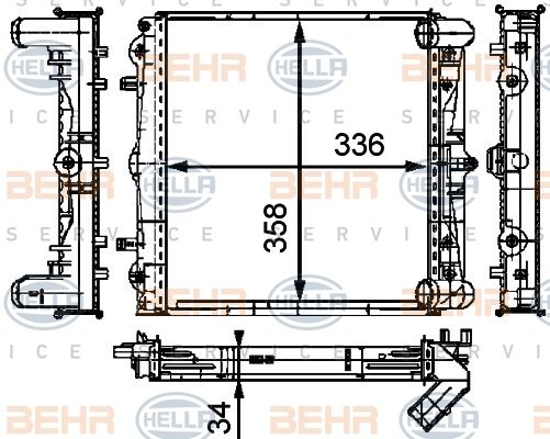 HELLA Radiaator,mootorijahutus 8MK 376 714-294