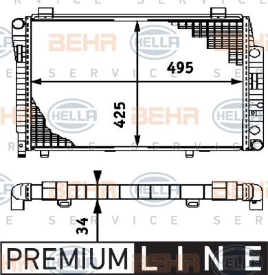 HELLA Radiaator,mootorijahutus 8MK 376 714-551