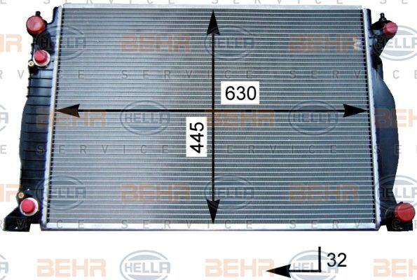 HELLA Radiaator,mootorijahutus 8MK 376 715-341