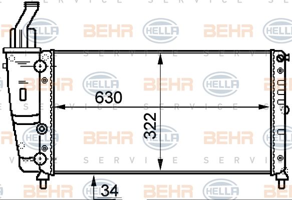 HELLA Radiaator,mootorijahutus 8MK 376 718-081