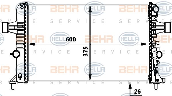 HELLA Radiaator,mootorijahutus 8MK 376 718-334