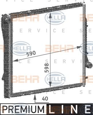 HELLA Radiaator,mootorijahutus 8MK 376 718-751