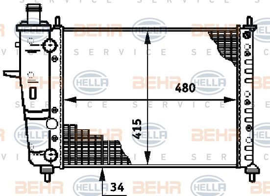 HELLA Radiaator,mootorijahutus 8MK 376 719-551